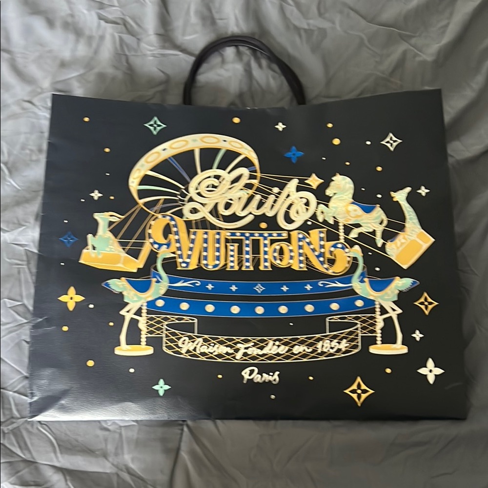 Louis Vuitton Black and Gold Shopping Bag